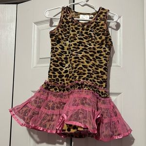 Super cute leopard dress with a built in pick tutu